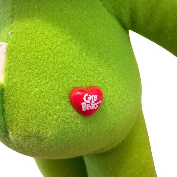 Good Luck Care Bear Super Hero 10” Plush Green Clover 2009 Classic - Picture 3 of 5